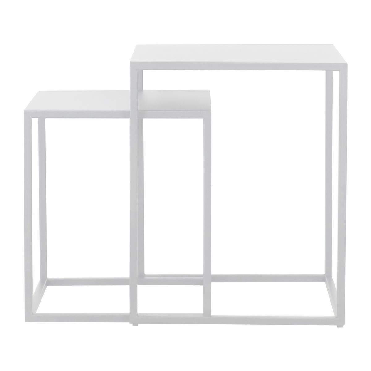 BEISTELLTISCH-SET 2 TLG. Vejen - Weiß, Metall (40/40/49cm) - [en.casa]