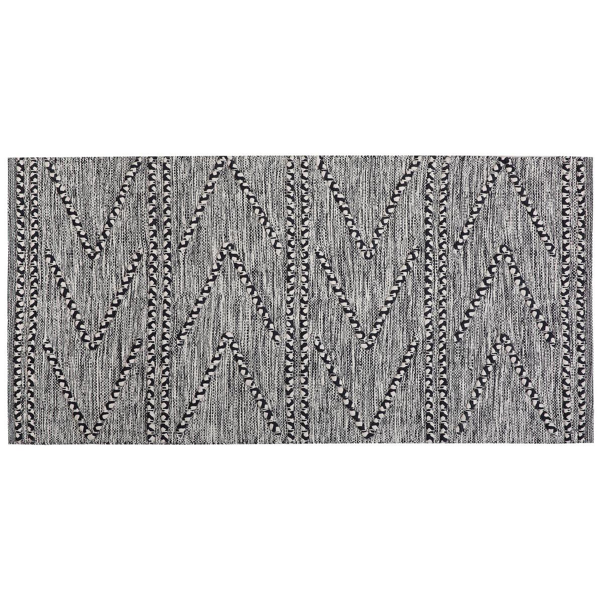 TEPPICH geflochten Termal 150/80 cm - Schwarz, Textil (80/150cm) - Beliani