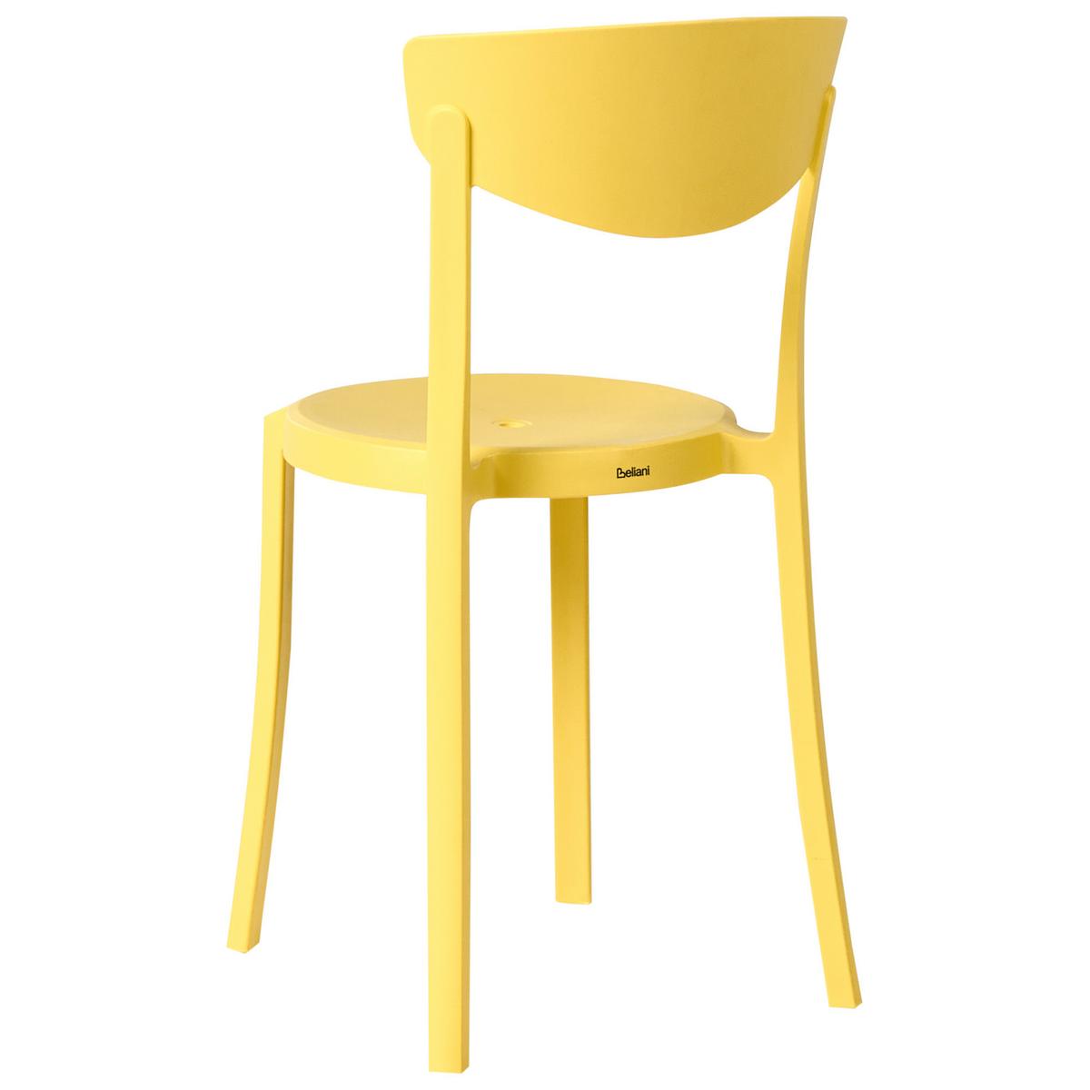 GARTENSTUHL 4er-Set Gelb Vieste - Gelb, Kunststoff (42/80/38cm) - Beliani