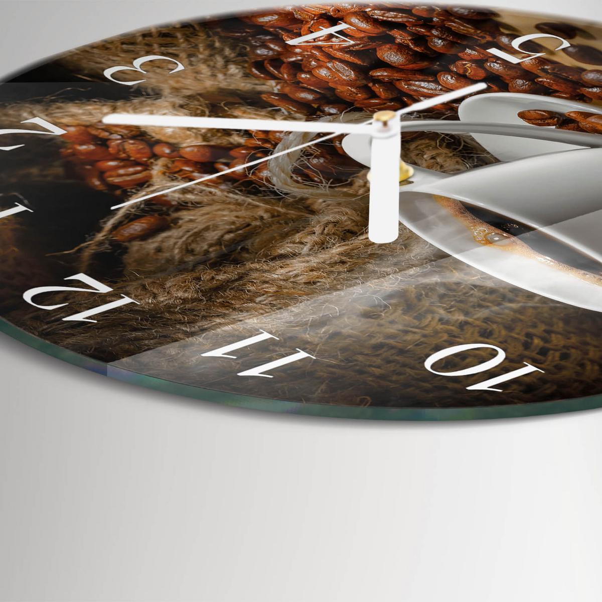WANDUHR aus Glas Ø30 cm - Kaffee - Braun, Glas (30/30/0.4cm) - TULUP