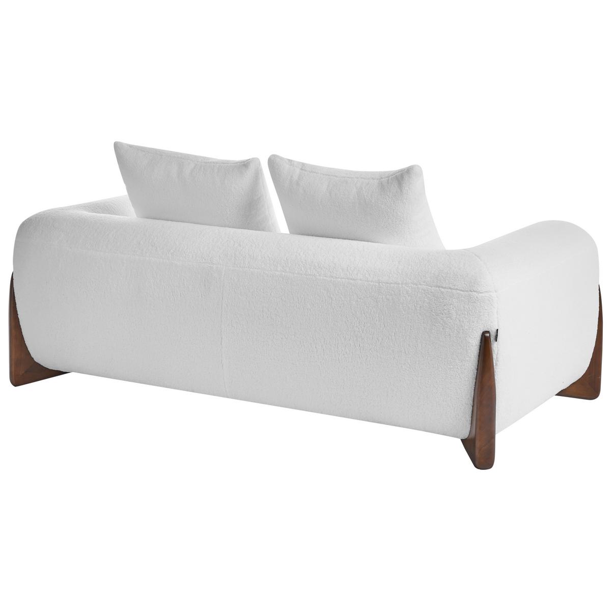 2-SITZER-SOFA Bouclé Weiß Vinliden - Dunkelbraun, Textil (180/62/87cm) - Beliani