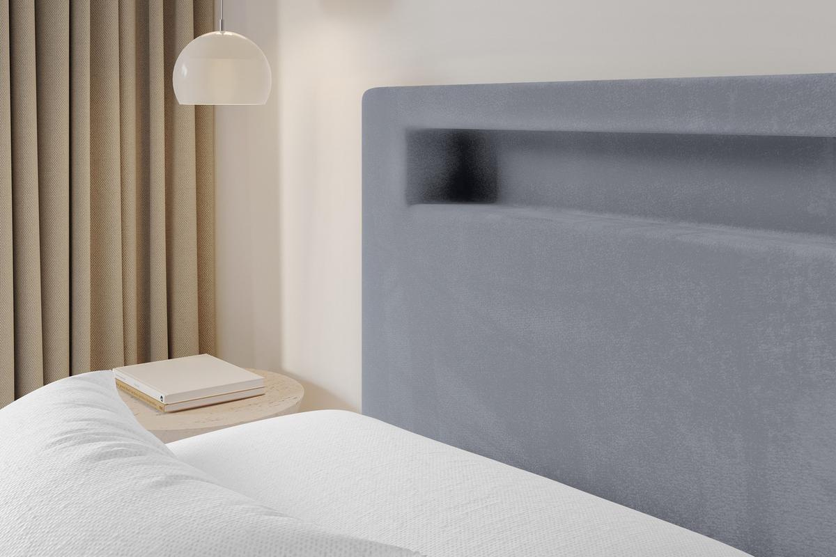 POLSTERBETT mit Bettkasten und Lattenrost, Boxbett ohne Matratze - GOLA 140x200 Grau - Grau, Holzwerkstoff/Textil (140/200cm) - ALTDECOR