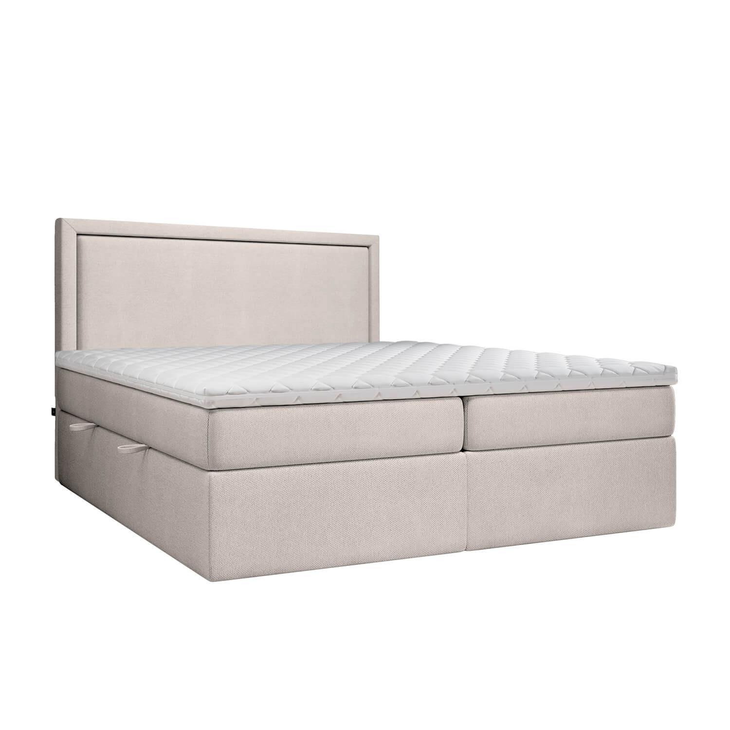BOXBETT Jodan 180/200 cm Beige im Megan Stoff - Beige/Schwarz, Holz/Holzwerkstoff (180/200cm) - AltaBeds