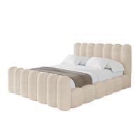 POLSTERBETT mit Bettkasten, Fußteil und Lattenrost, Boxbett ohne Matratze - SENA-Z 140x200 Beige - Creme, Holzwerkstoff/Textil (140/200cm) - ALTDECOR