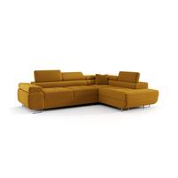 ECKSOFA Monaro Mit Schlaffunktion - Gelb, Holzwerkstoff/Textil (275/202cm) - Fun Möbel