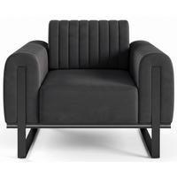 SESSEL Parissa 106 cm - Dunkelgrau/Schwarz, Holz/Metall (106/79/92cm) - Selsey