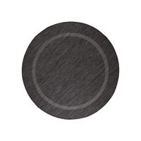TEPPICH Outdoor ALSTER in Schwarz, einfarbig, Ø 120 cm - Grau, Textil (120/120cm) - KADIMA DESIGN