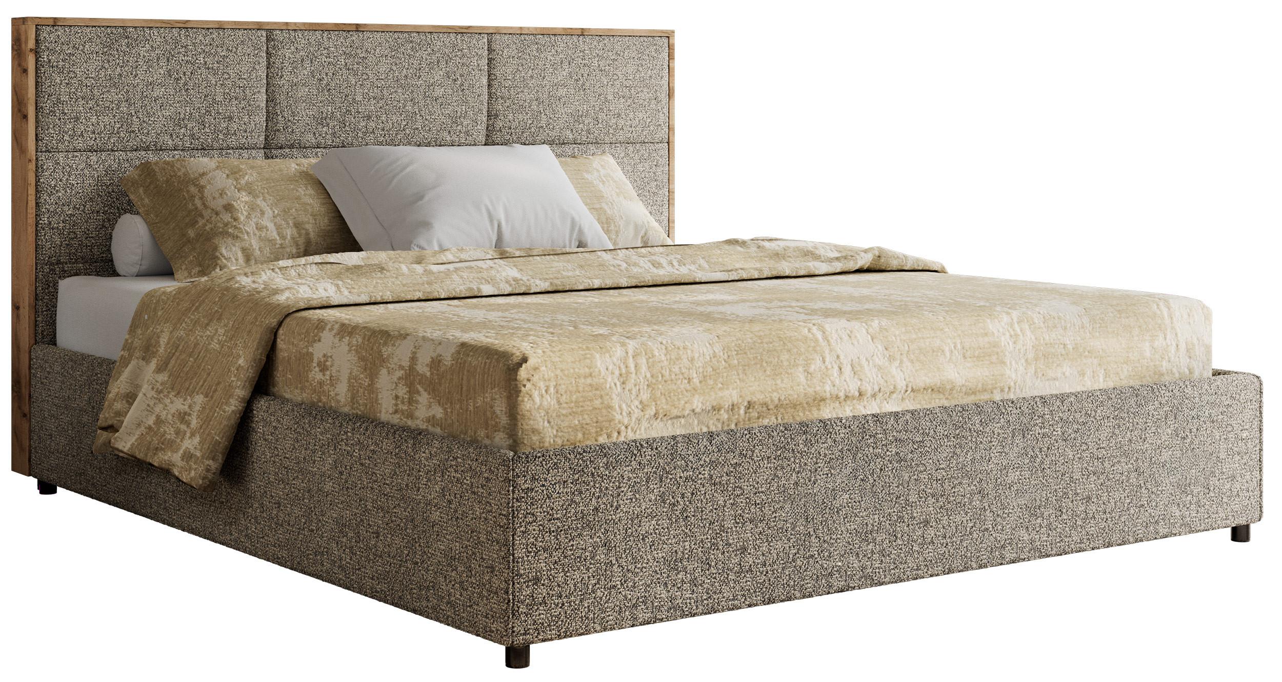 POLSTERBETT LERIO CLASSIC 140/200 - Grau Strukture - Pocket-Matratze - Grau, Textil (140/200cm) - MKS