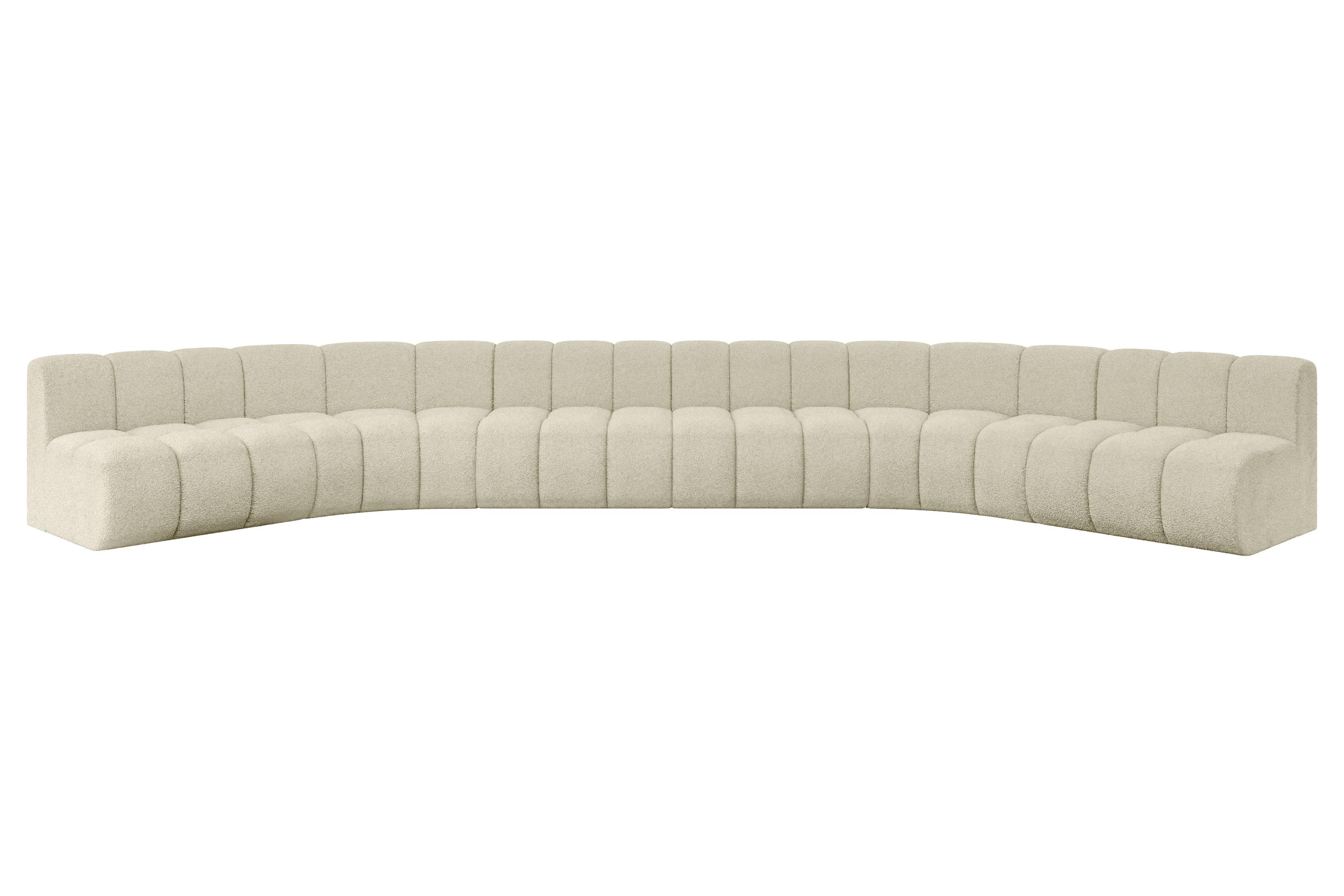 WOHNLANDSCHAFT modulares Sofa Montra-U2 - 581x174x70 cm Beige - Beige, Holzwerkstoff/Textil (581/70/174cm) - ALTDECOR
