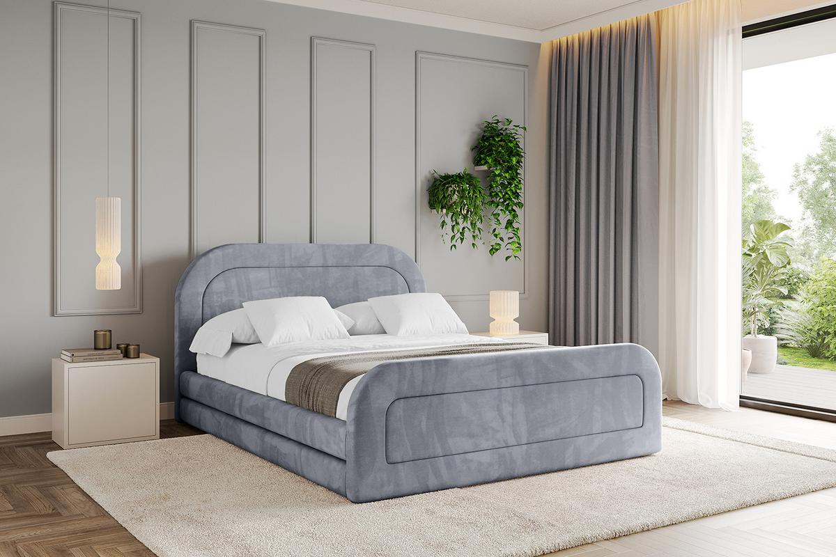 POLSTERBETT mit Bettkasten, Fußteil und Lattenrost, Boxbett ohne Matratze - LERIS-Z 180x200 Grau - Grau, Holzwerkstoff/Textil (180/200cm) - ALTDECOR