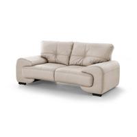 2-SITZER SOFA Omega aus Kunstleder, Beige - Beige/Schwarz, Leder (185/88/98cm) - Beautysofa