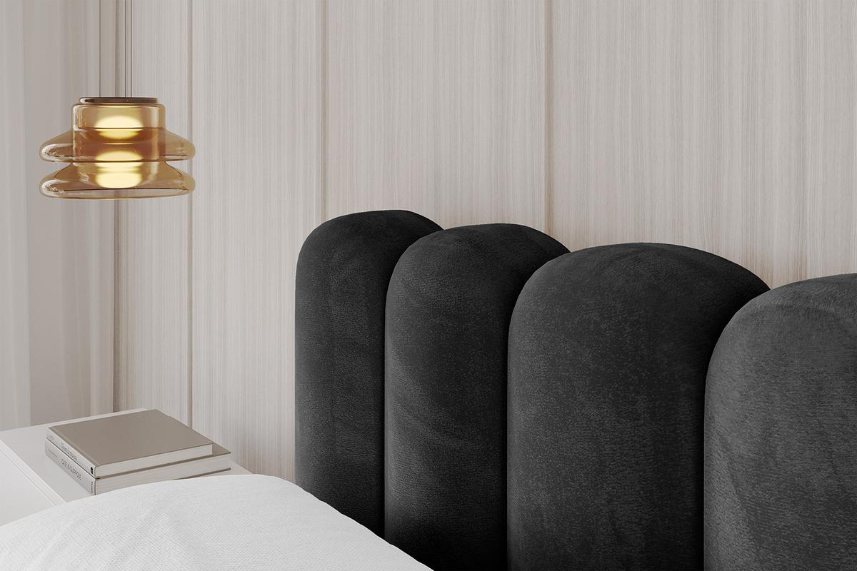 POLSTERBETT mit Bettkasten und Lattenrost, Bett mit Matratze H3/H4 - SENA-v1 180x200 Schwarz - Schwarz, Holzwerkstoff/Textil (180/200cm) - ALTDECOR