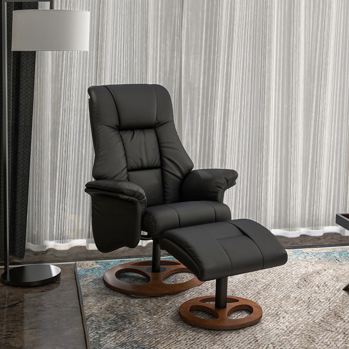 RELAXSESSEL, Kunstleder Schwarz - Schwarz, Kunststoff (89/110/77cm) - HOMCOM