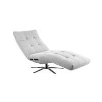 RELAXLIEGE LETICIA Silber Cord Drehbar (360°), Relaxfunktion - Silberfarben/Schwarz, Textil/Metall (82/115/156cm) - KAWOLA