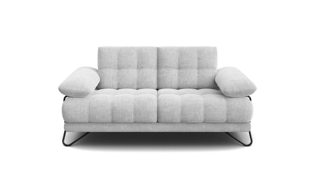 SOFA BUBBARA 2-Sitzer, hellgrau - Hellgrau/Schwarz, Holz/Textil (185/87/96cm) - Wozimo