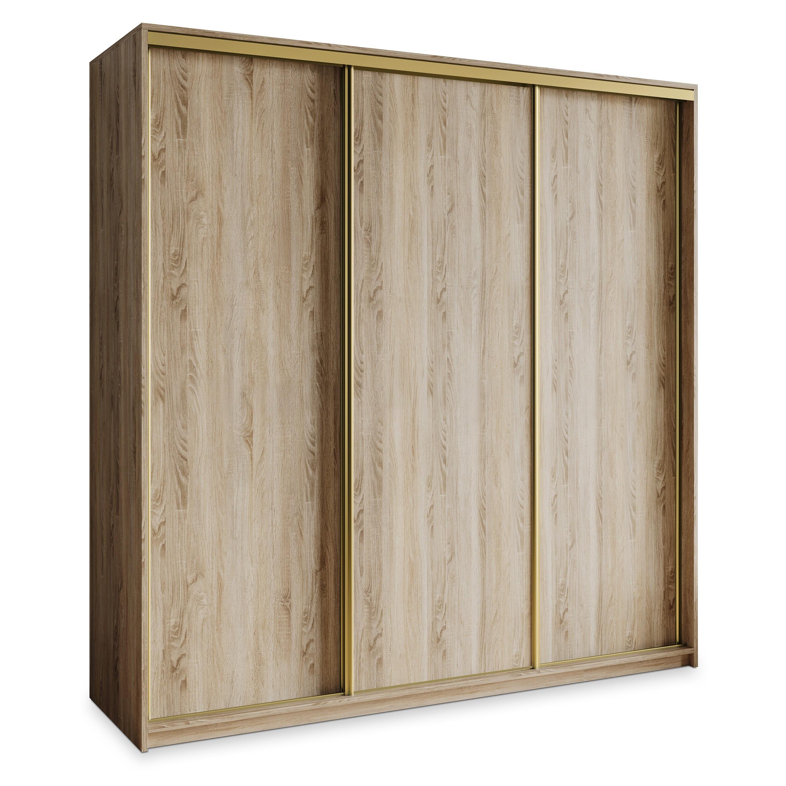 SCHWEBETÜRENSCHRANK NISSE 200/205/60 cm 3-türig Sonoma Eiche - Sonoma Eiche, Holzwerkstoff (200/205/60cm) - MASSENO