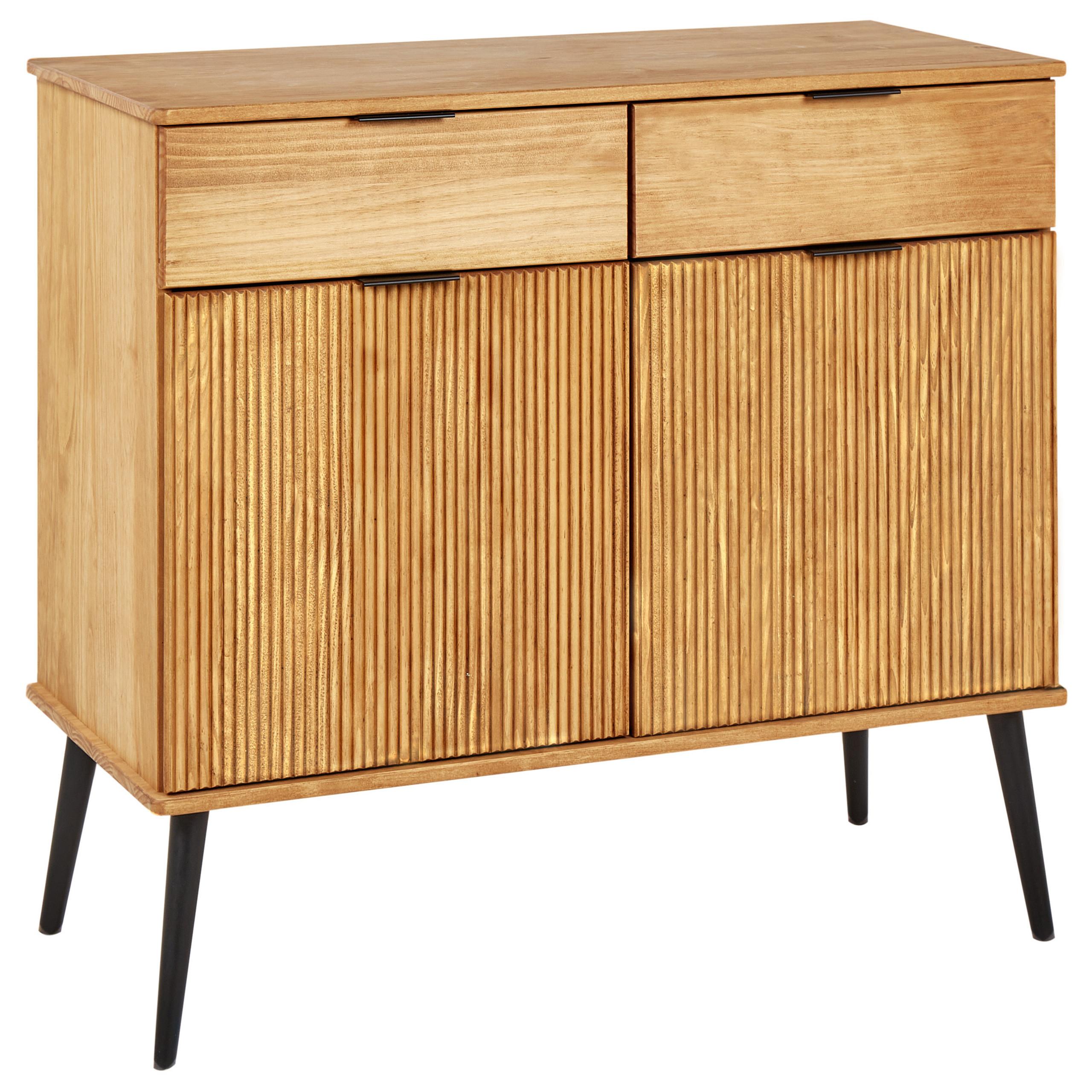 SIDEBOARD mit 2 Türen Kiefernholz Braun Timmins - Braun, Holz (100/90/45cm) - Beliani