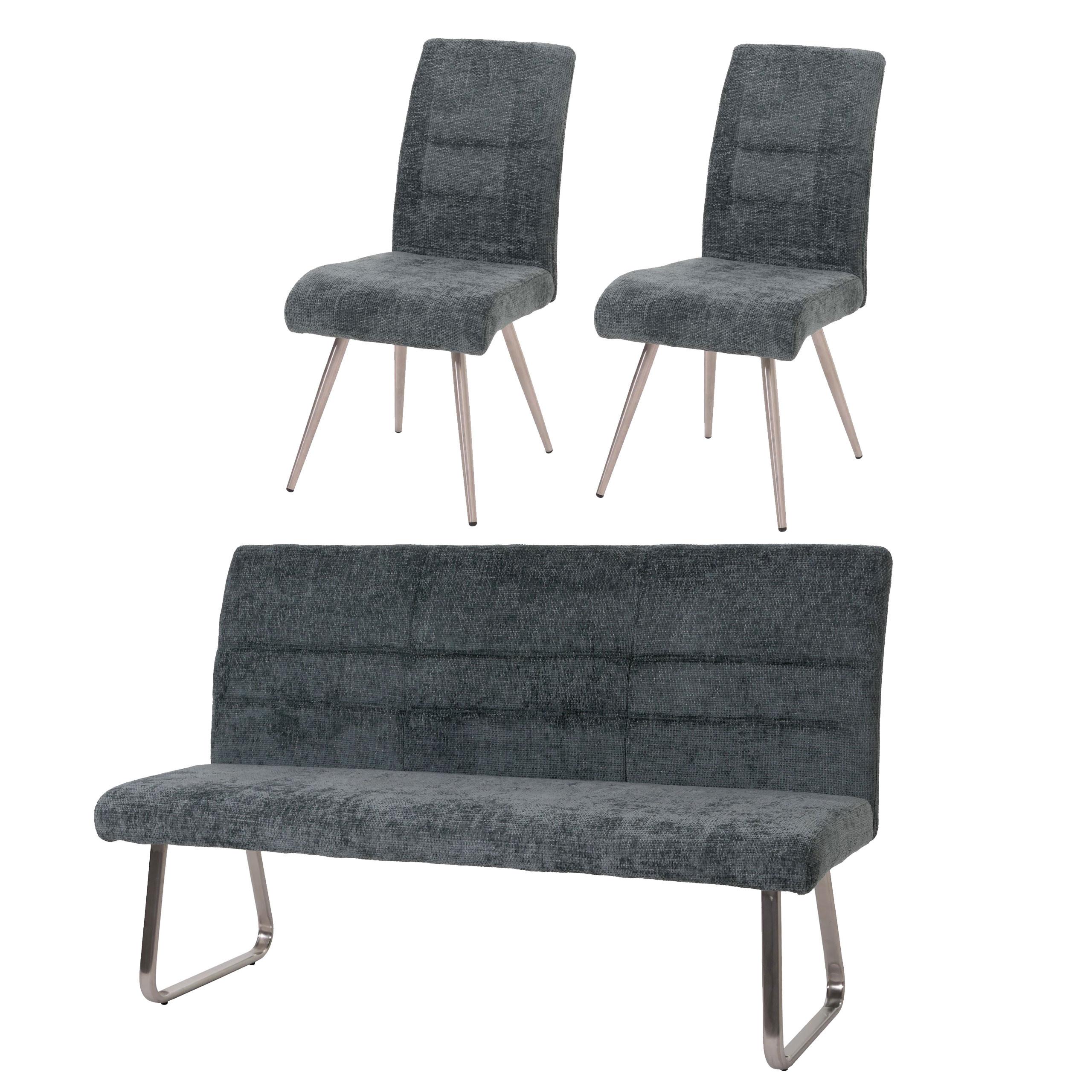 ESSZIMMER-SET Blau 3er-Set - Blau, Textil (180/99/65cm) - MCW