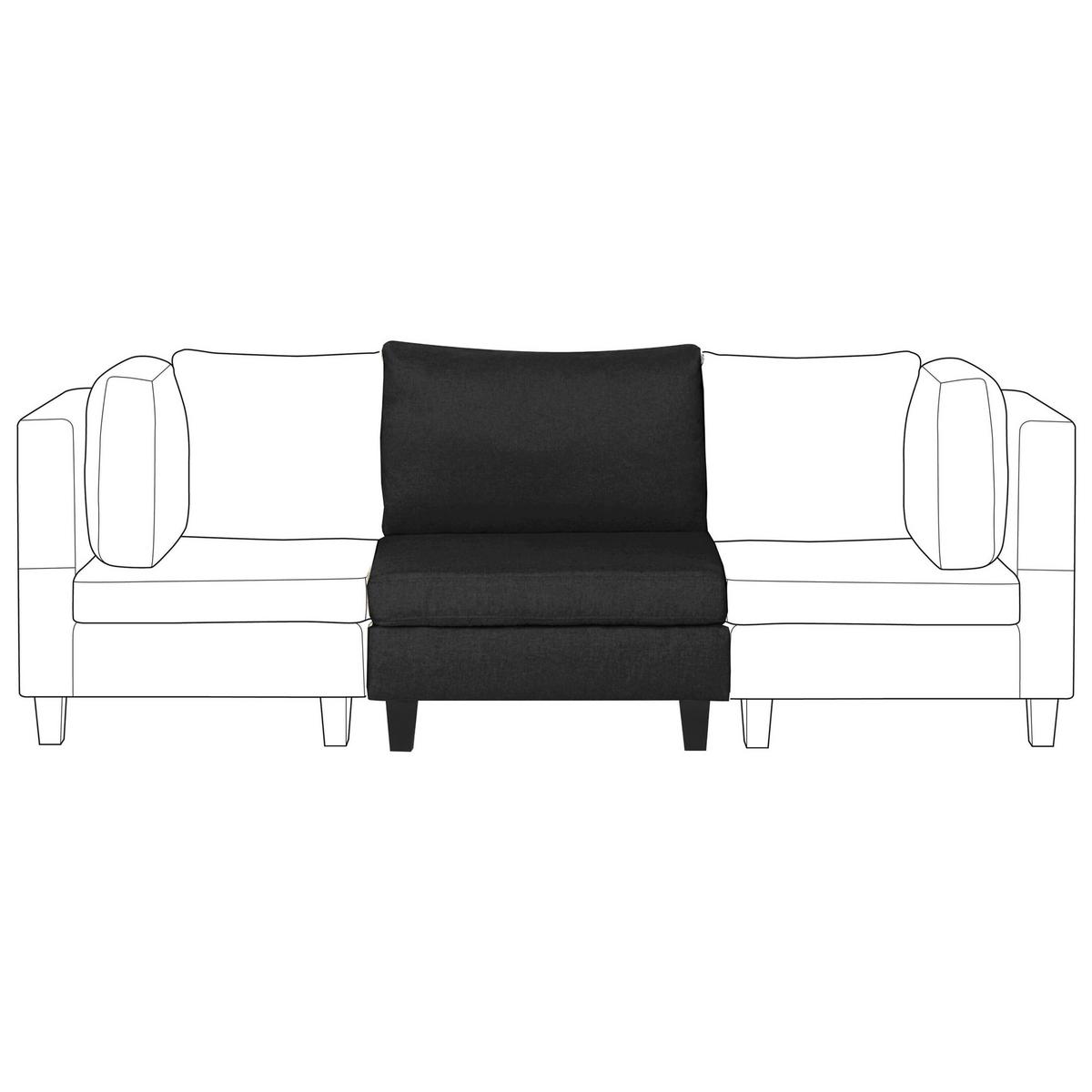 SESSELMODUL Stoff Schwarz Fevik - Schwarz, Textil (76/80/76cm) - Beliani
