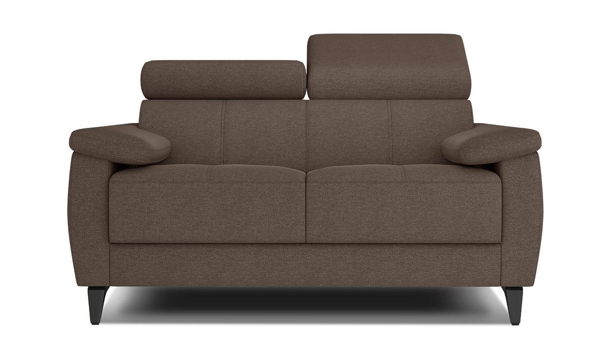 SOFA TAUNUS 2-Sitzer, braun - Schwarz/Braun, Holzwerkstoff/Textil (141/80/102cm) - Wozimo