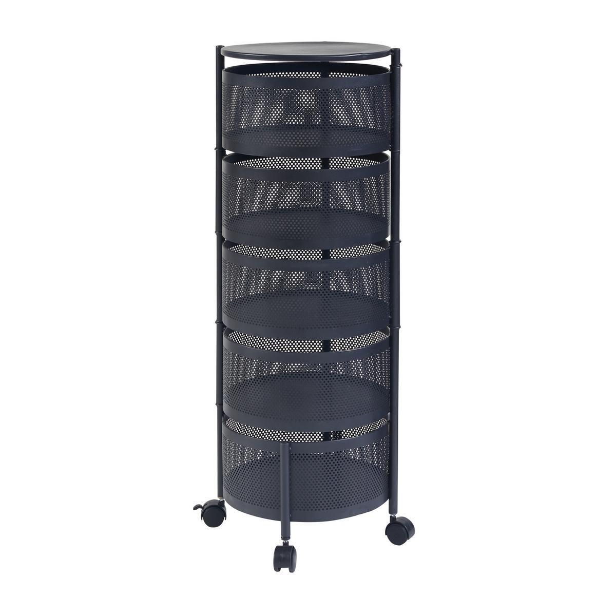 ROLLWAGEN Steigen - Schwarz, Metall (33/89.5/33cm) - [en.casa]