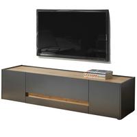 TV-LOWBOARD grau matt, Eiche Wotan 170 cm, TV Unterschrank mit viel Stauraum - Eiche Wotan/Grau, Holzwerkstoff/Kunststoff (170/40/45cm) - Furn.Design