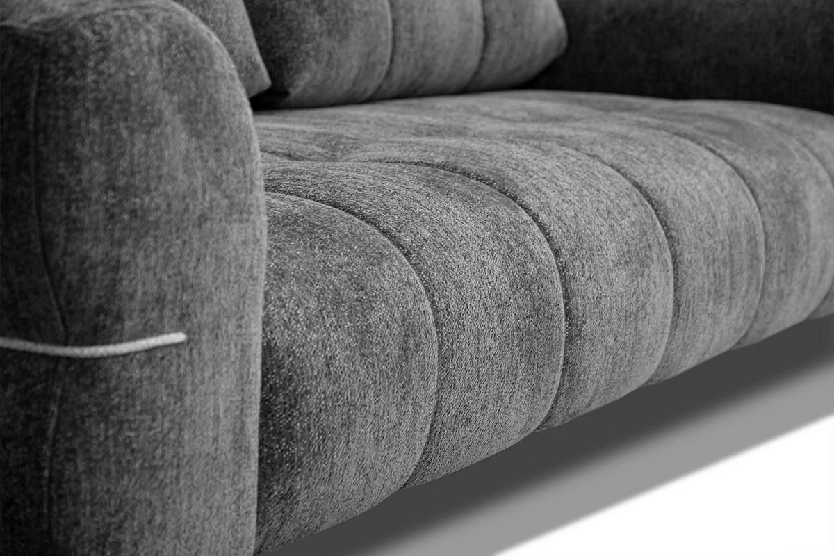 SOFA SALVINI 3-Sitzer, graphitfarben - Graphitfarben/Schwarz, Holzwerkstoff/Textil (176/88/99cm) - Wozimo