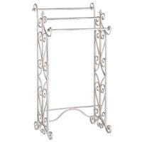 HANDTUCHSTÄNDER Antik Optik weiß 45 x 90 cm Chillan - Weiß, Metall (27/90/34cm) - Beliani