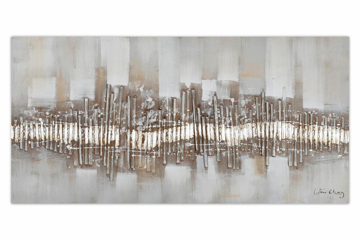 ÖLGEMÄLDE 120/60 cm - Beige/Grau, Holz/Textil (120/60cm) - KUNSTLOFT