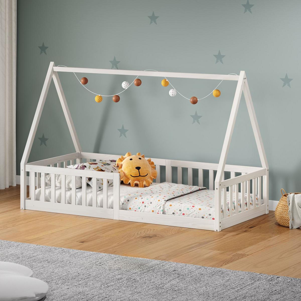 HAUSBETT NICOLAS 90X190 CM - Weiß, Holz (90/190cm) - IDIMEX