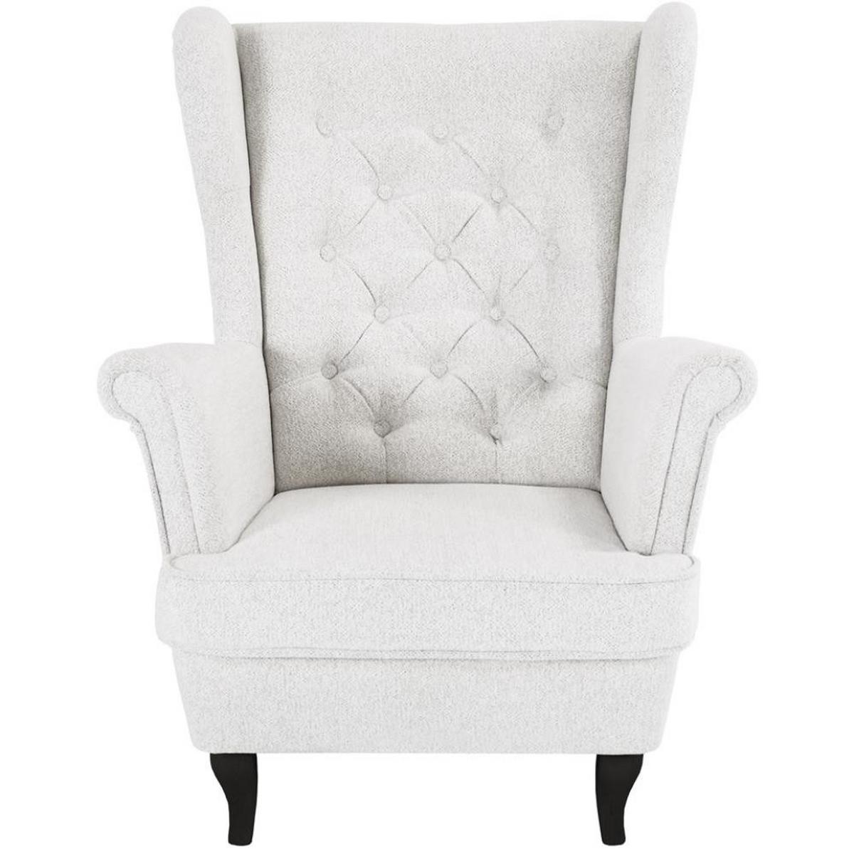 CHESTERFIELD-SESSEL Falco beige mit Wenge Holzbeinen - Creme, Holz/Textil (82/102/92cm) - Beautysofa