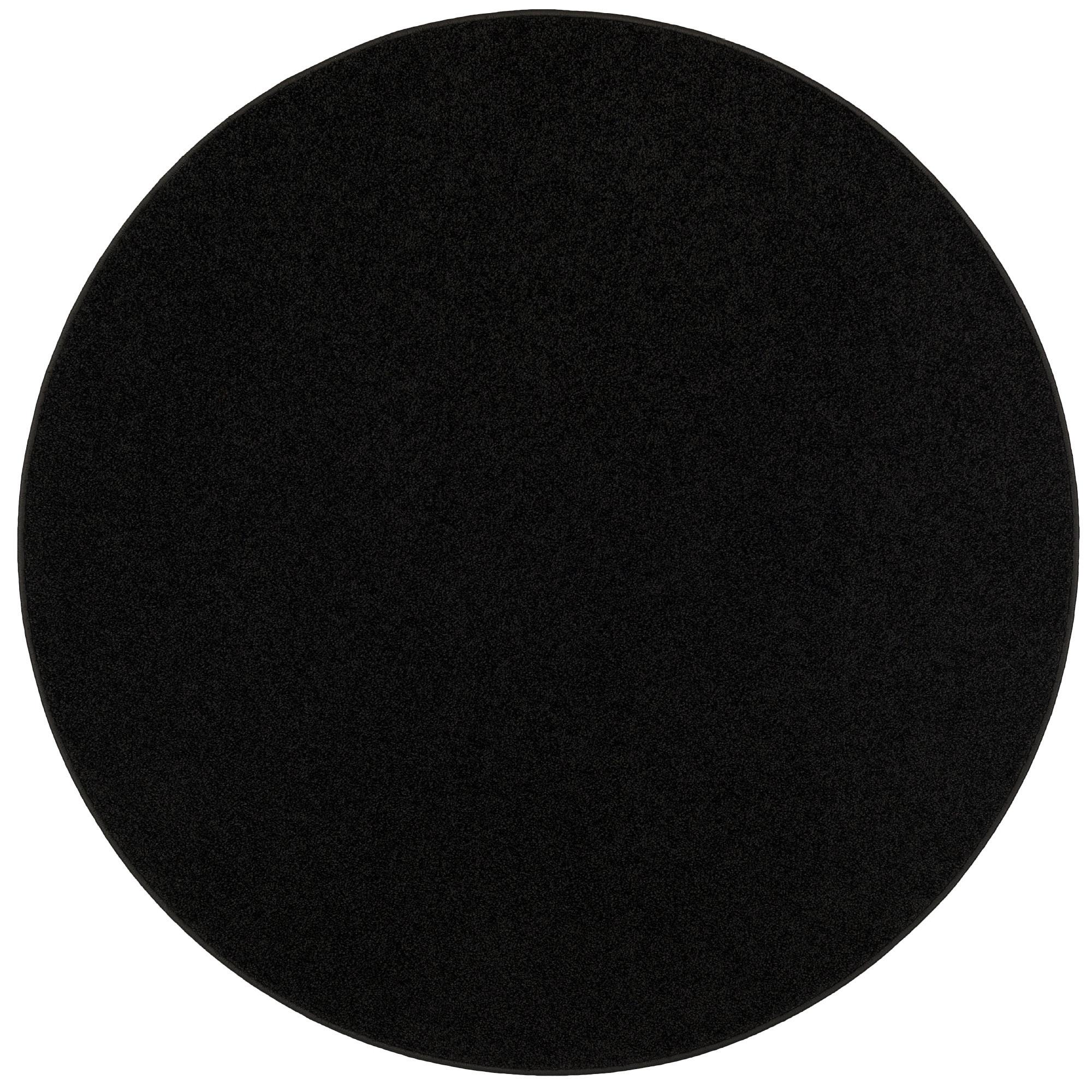 HOCHFLOR VELOURS TEPPICH COTTAGE RUND - Schwarz, Textil (100/100cm) - Snapstyle