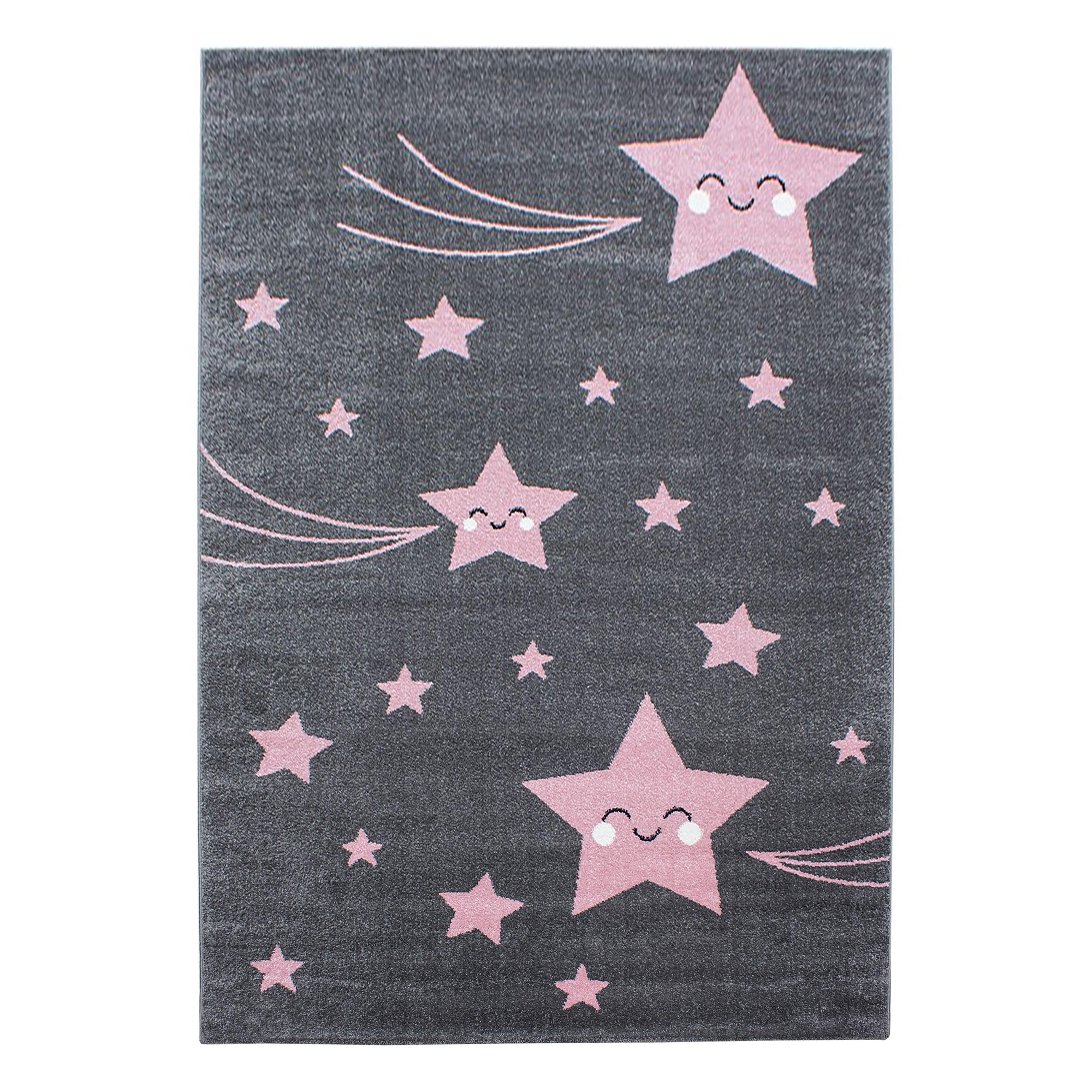 KINDERTEPPICH TASNA, mit Sternen-Motiv, Rosa, 160 x 230 cm - Rosa, Textil (230/160cm) - KADIMA DESIGN