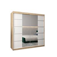 SCHWEBETÜRENSCHRANK 200/200/62 2-türig - Silberfarben/Weiß, Holz/Kunststoff (200/200/62cm) - MÖBEL KRYSPOL