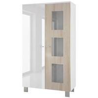 VITRINE Denjo Tür in Eiche sägerau - Eiche San Remo, Holzwerkstoff (71/129/35cm) - Vladon