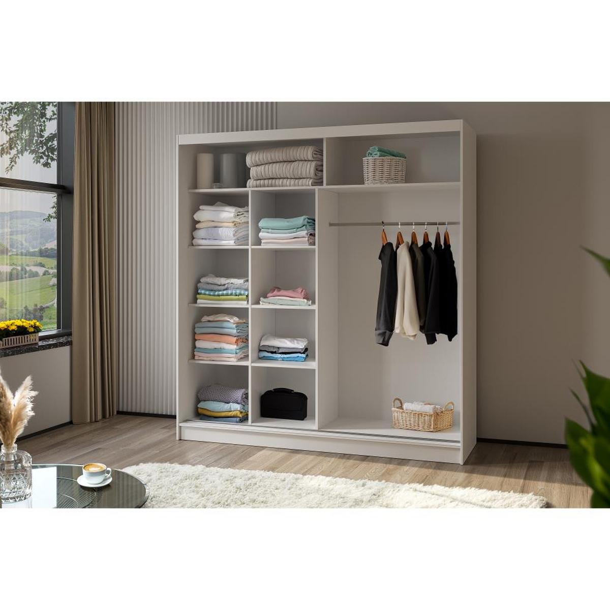 SCHWEBETÜRENSCHRANK Mario 200/216/61 eiche Artisan - Eiche Artisan, Holzwerkstoff (200/216/61cm) - Beautysofa