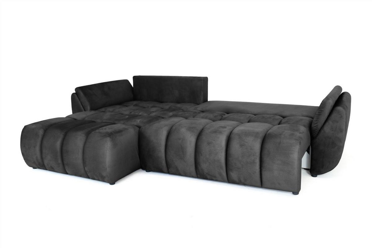 ECKSOFA Collin Mit Schlaffunktion - Dunkelgrau, Holzwerkstoff/Textil (280/185cm) - Fun Möbel