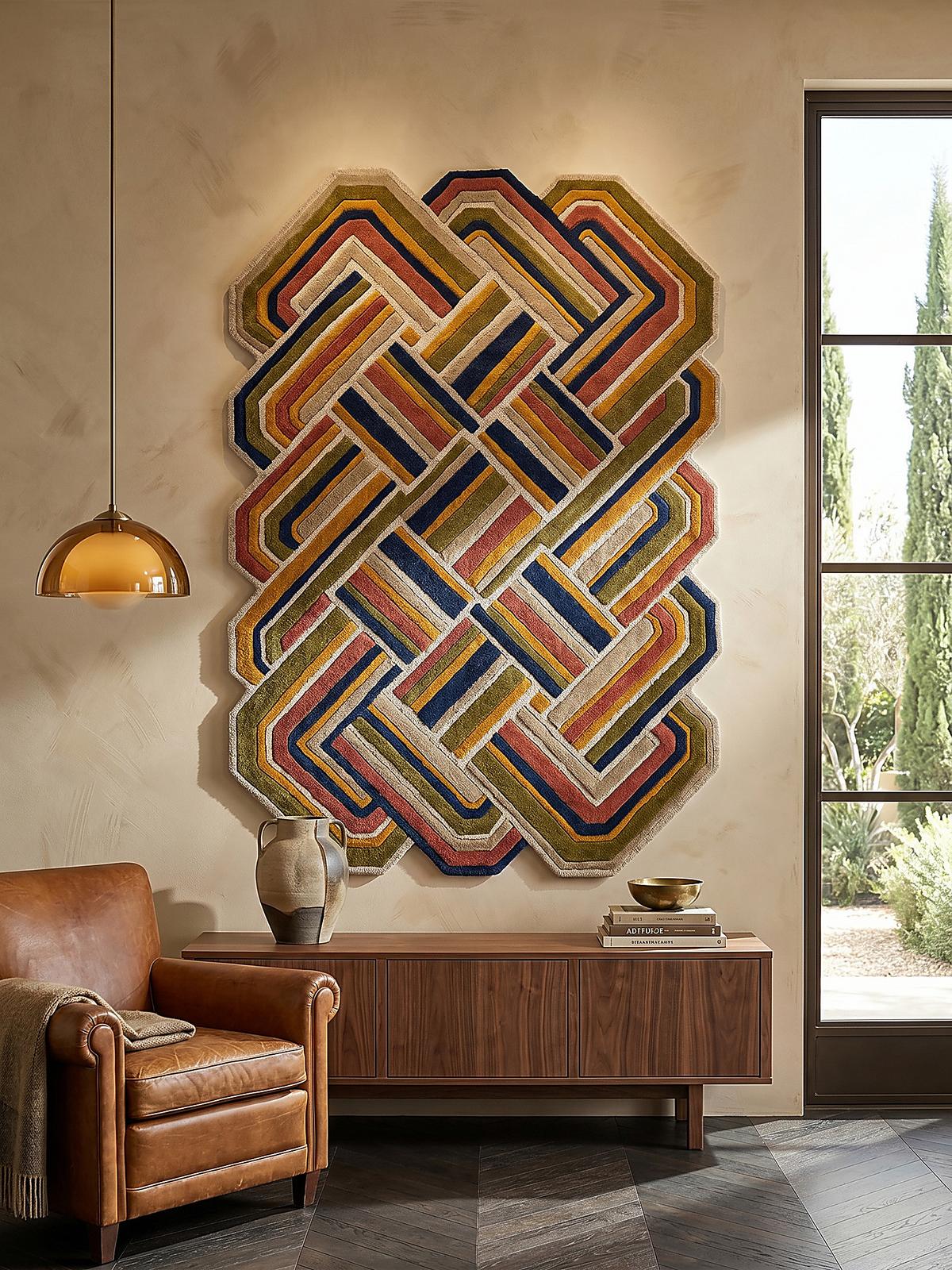 TEPPICH aus Wolle SOAR in Terrakotta, geometrisch, 140 x 200 cm - Rot, Textil (200/140cm) - KADIMA DESIGN