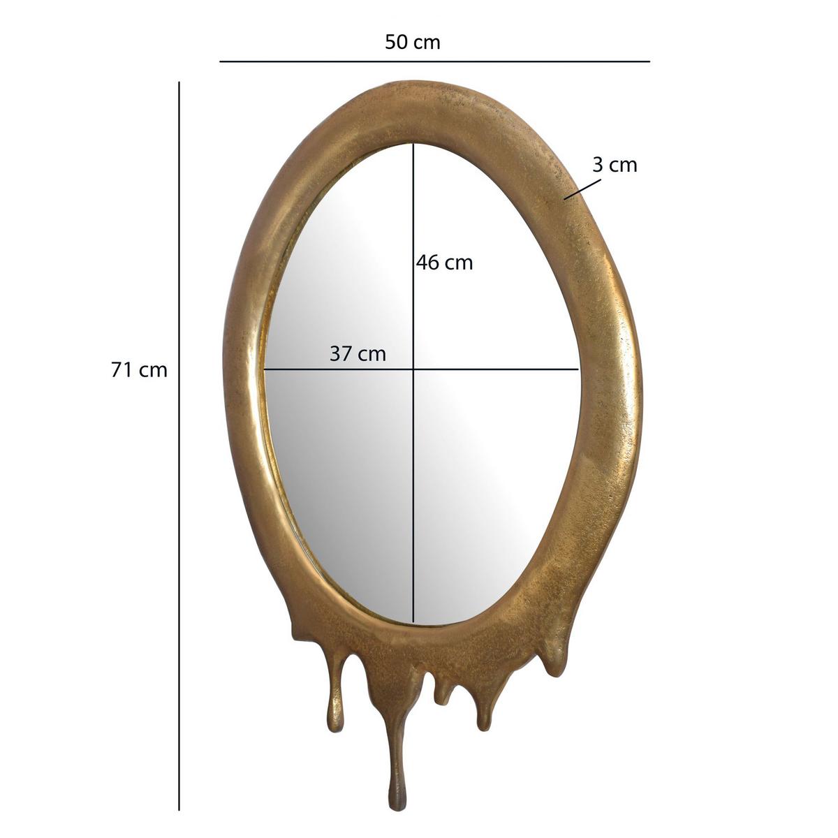 WANDSPIEGEL Oval Metall Gold 50x71 cm Modern - Goldfarben, Glas (50/71/3cm) - KADIMA DESIGN