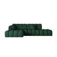 ECKSOFA mit Schlaffunktion Ottomane Links OLEA-L2 321x164x75 Grün Velours - Schwarz/Hellgrün, Holzwerkstoff/Kunststoff (321/164cm) - ALTDECOR