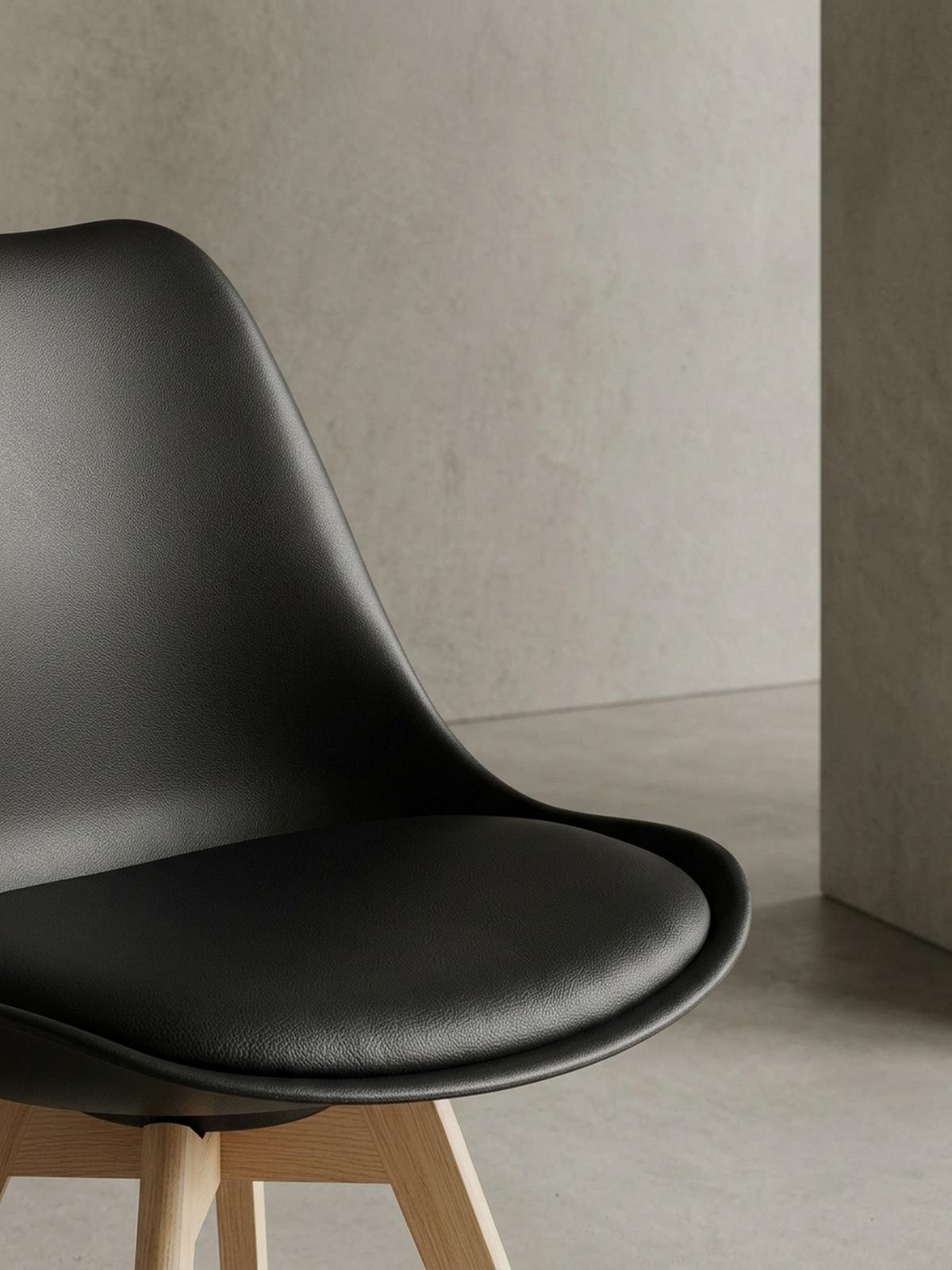 BARHOCKER Set - Ergonomisch Sitzschale, Holzbeine, Schwarz 45x45x113 cm - Beige/Schwarz, Holz/Kunststoff (45/113/45cm) - KADIMA DESIGN