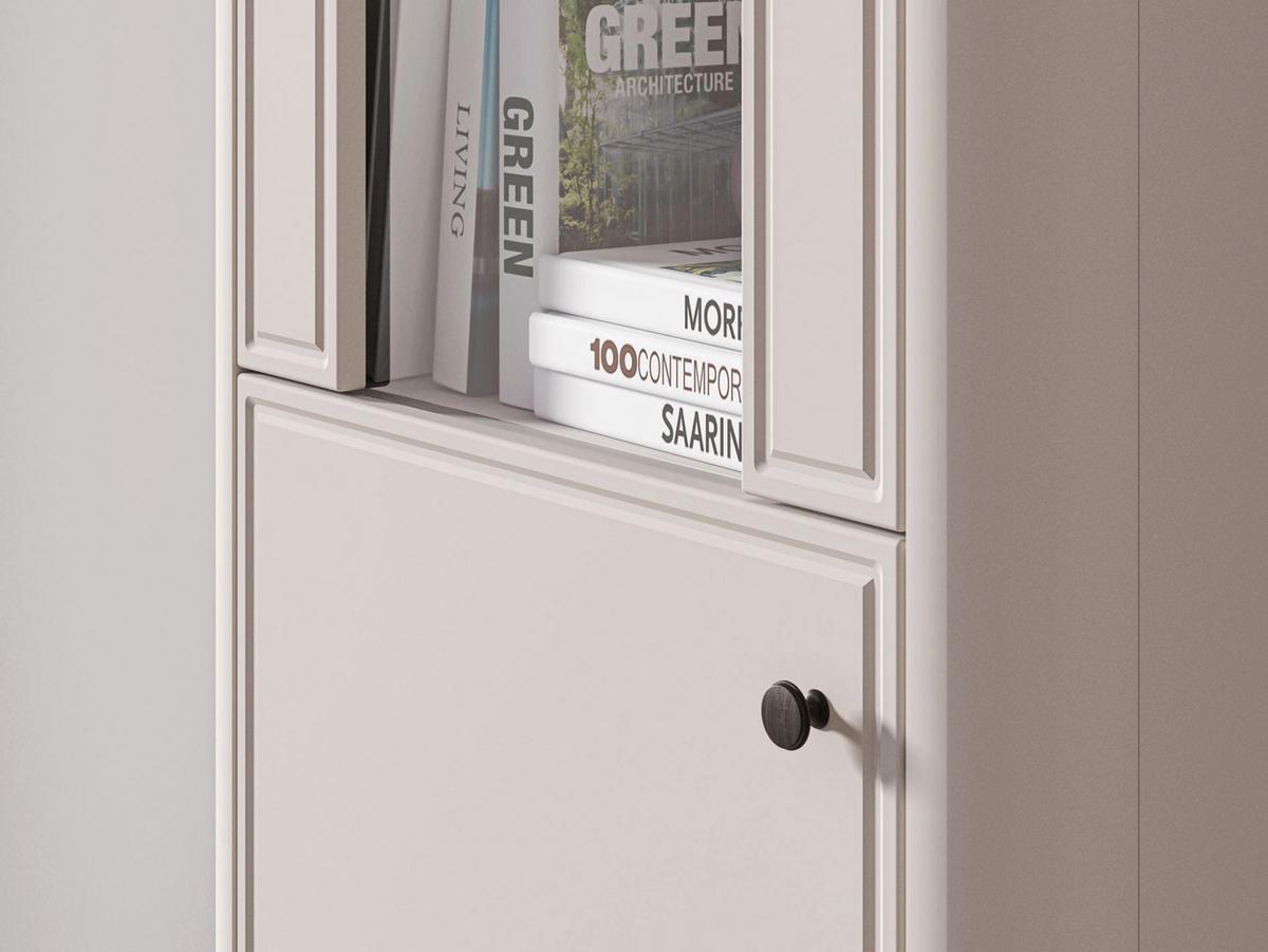 VITRINE Vilavio 2-türig Kaschmirgrau/Eichenoptik 65 cm - Taupe/Dunkelbraun, Holzwerkstoff (65/191.5/40cm) - Selsey