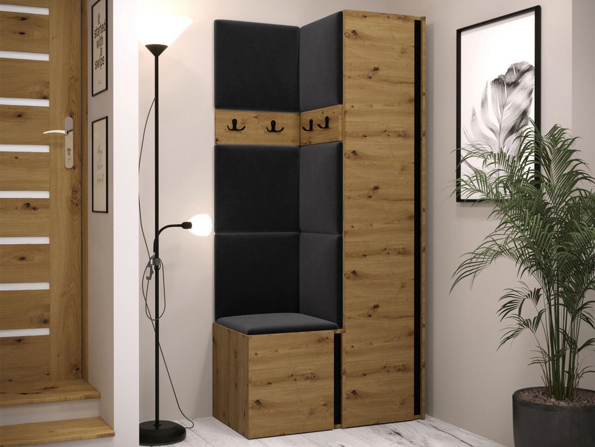 GARDEROBEN-SET Orion XXIV - Anthrazit/Eiche Artisan, Holzwerkstoff/Kunststoff (82/186/46cm) - MIRJAN24