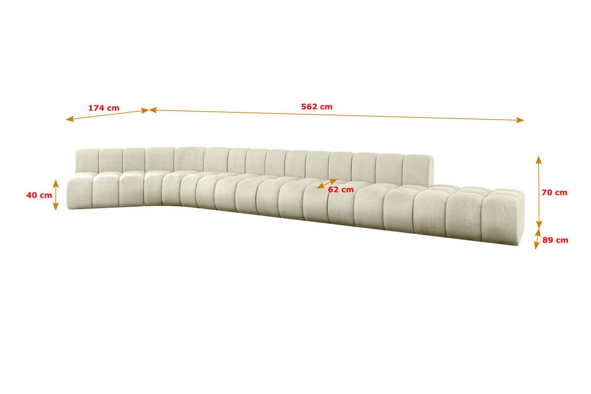 ECKSOFA modulares Sofa Brilo-L3 - 562x174x70 cm Beige - Beige, Holzwerkstoff/Textil (562/174cm) - ALTDECOR