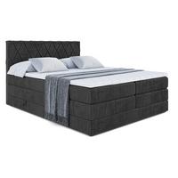 BOXSPRINGBETT LEPARO KING - 140 x 200 - H3/H4 - Schwarz - Schwarz, Holzwerkstoff (140/200cm) - ALTDECOR