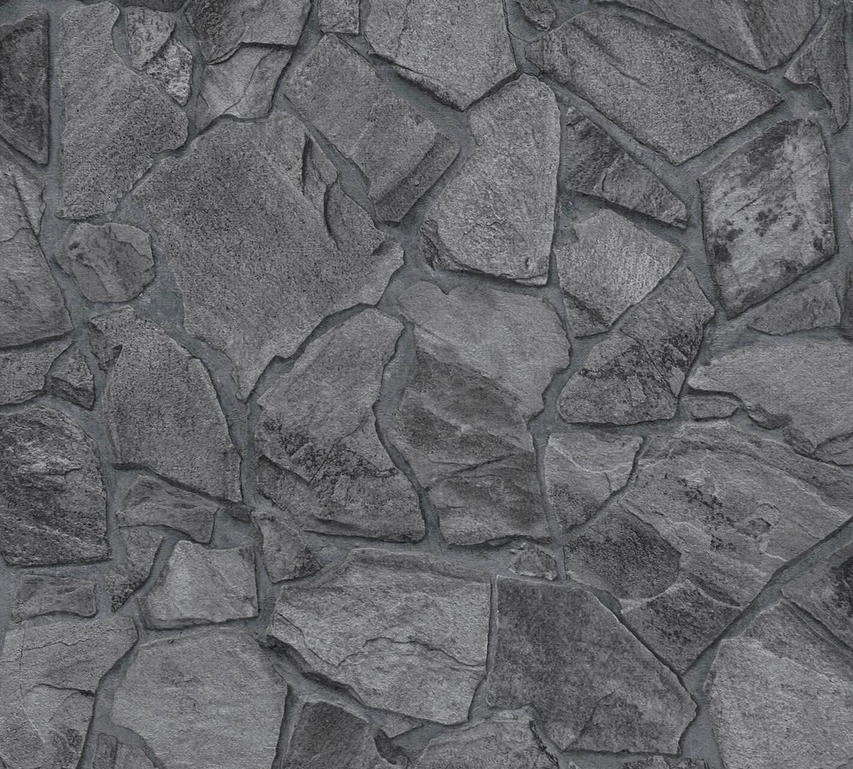 VLIESTAPETE Grau 53/1005 cm - Schwarz, Textil (53/1cm) - KUNSTLOFT