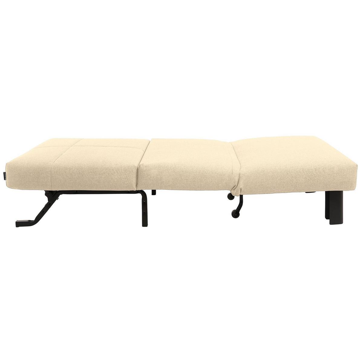 FALTSESSEL Kalomira Bezug Flachgewebe Metall schwarz / beige - Weiß, Kunststoff (100/85/85cm) - 58aufmkessel