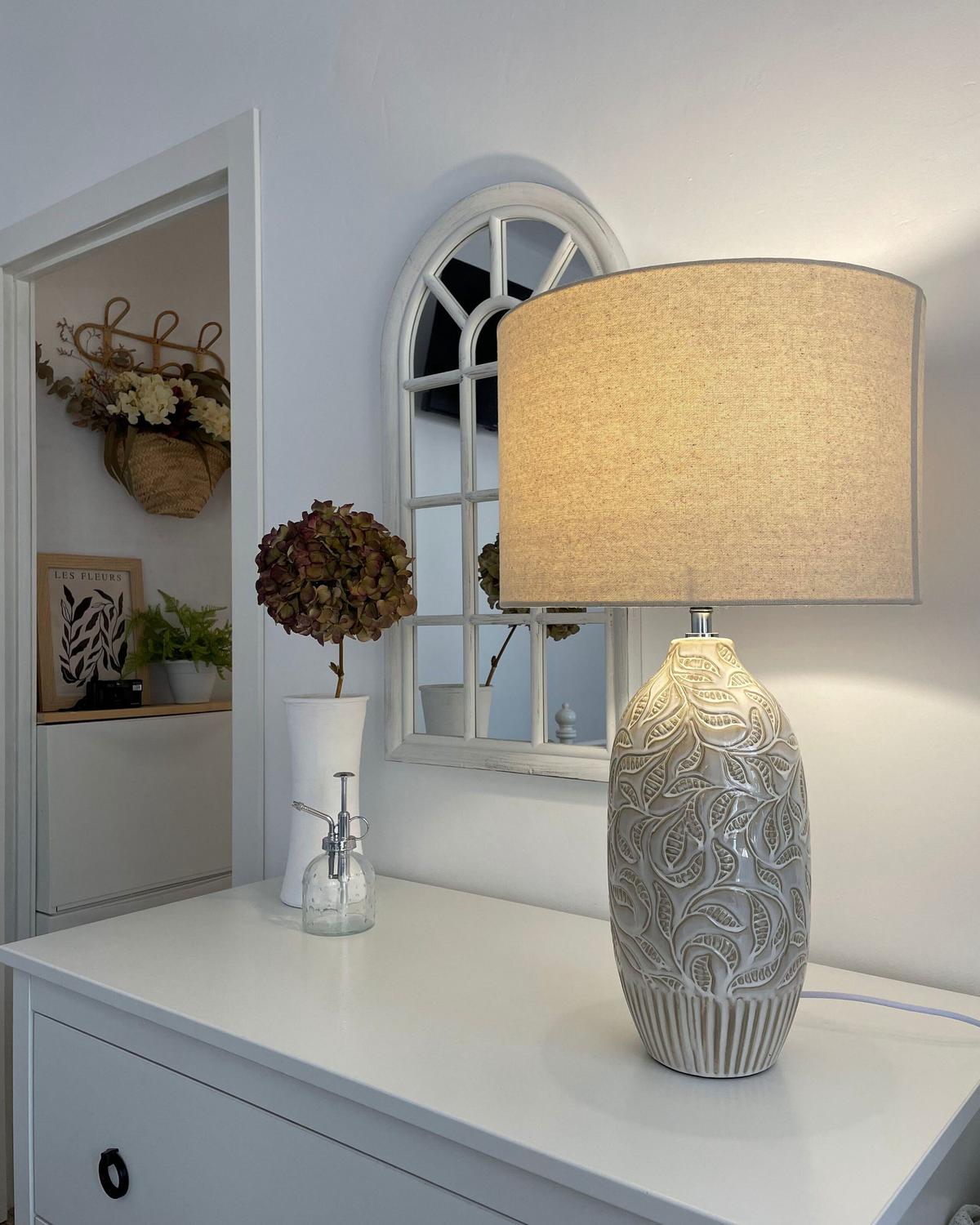 TISCHLAMPE Salza 32/32/57 cm - Beige, Keramik (32/32/57cm) - Beliani