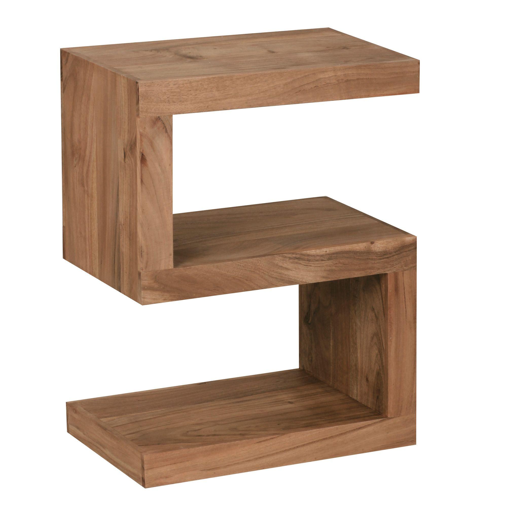 BEISTELLTISCH Massivholz S Cube Landhausstil Design MUMBAI, Akazie 30x44x60 cm - Akaziefarben, Holz (44/30/60cm) - KADIMA DESIGN