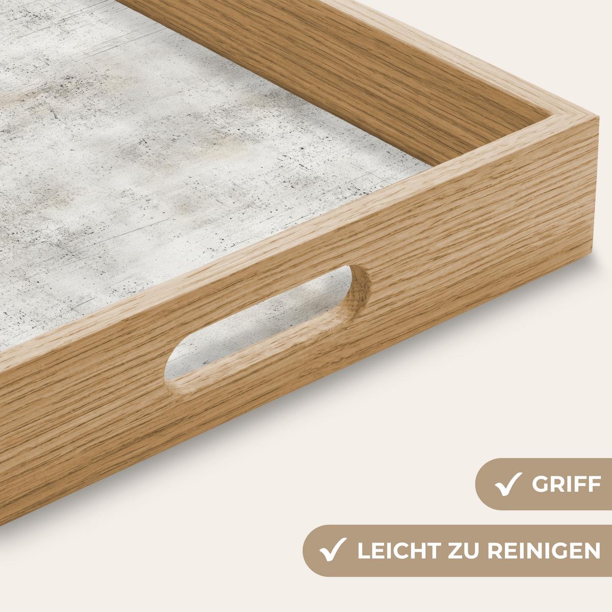 TABLETT Grau - Beton - Verwittert 40x30 cm - Hellgrau, Holz (40/5/5cm) - OnlyWow